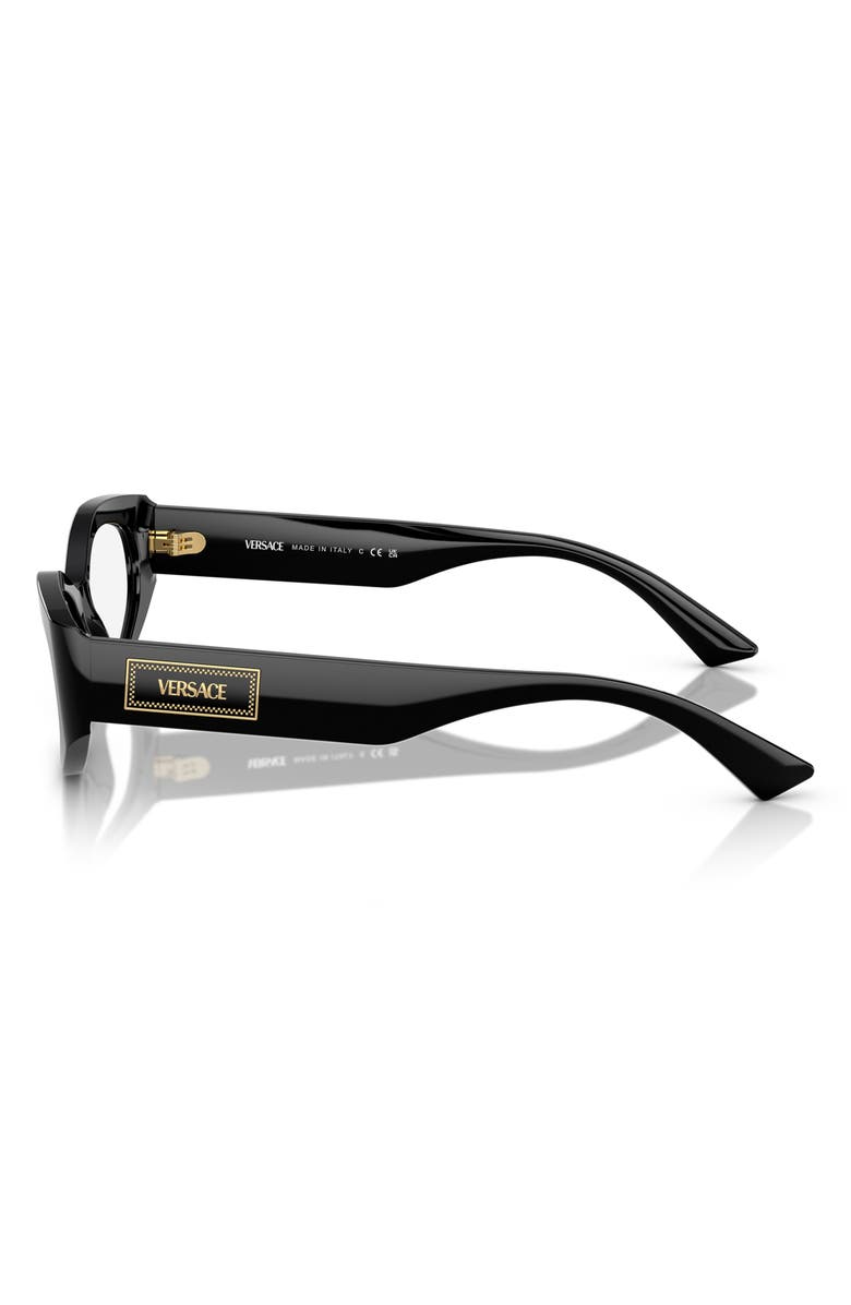 Versace 53mm Irregular Optical Glasses, Alternate, color, Black
