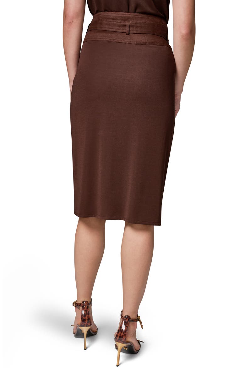 Ruched Belted Linen Blend Skirt, Alternate, color, CANYON