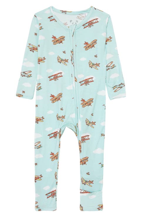 Baby Vintage Airplanes Convertible Footie