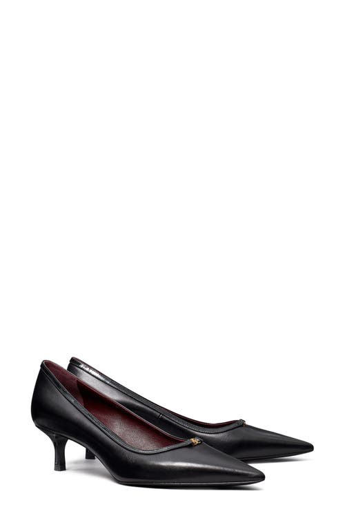 Tory Burch Double T Buckle Kitten Heel Pump 45mm In Black