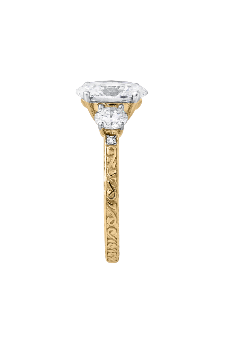 Caldria 14K Gold 2.65 Ct Oval Lab Grown Diamond Engagement Ring, Alternate, color, 14K Yellow Gold