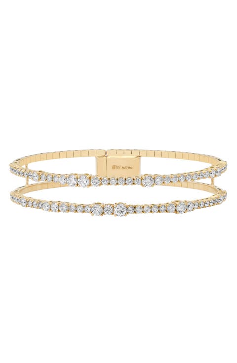 Flexion 18k Gold Diamond Bangle
