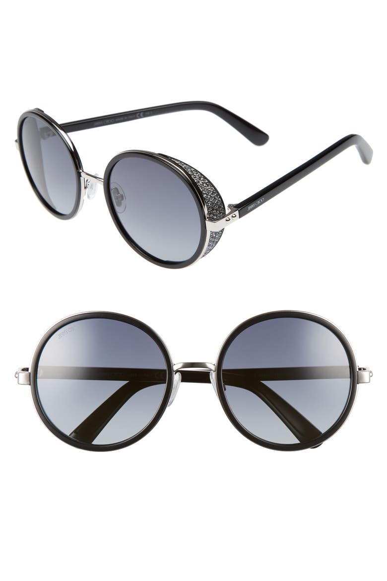 Andiens 54mm Round Sunglasses, Main, color, PALLADIUM/ BLACK