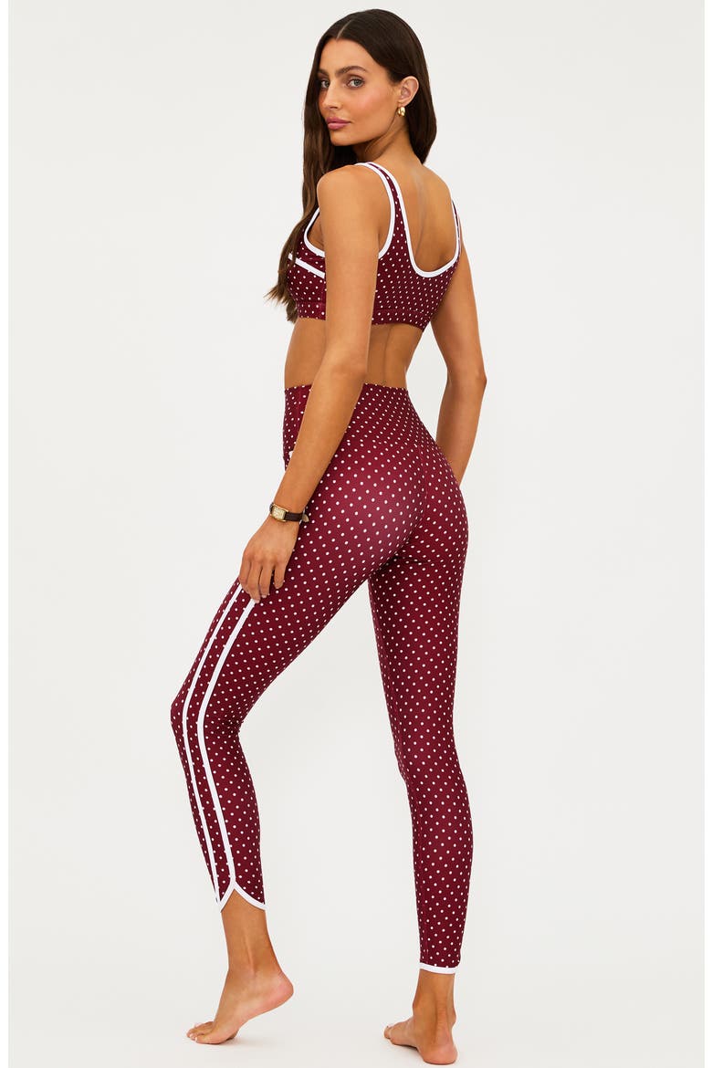 Rella Side Stripe Ankle Leggings, Alternate, color, CRIMSON DOT
