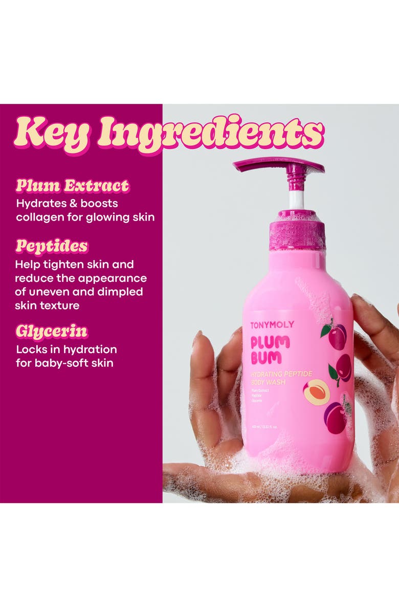 TONYMOLY Plum Bum Hydrating Peptide Body Wash, Alternate, color, Pink