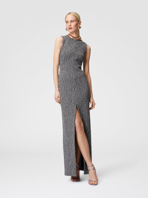 Missoni Long Sleeveless Dress With Deep Central Slit In Black & White