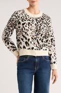 Bobeau Leopard Spot Button Front Cardigan