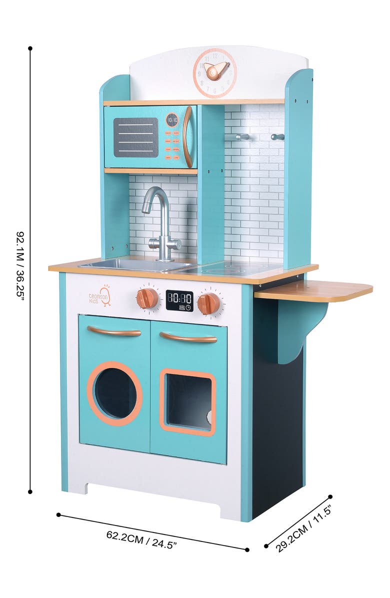 Teamson Kids Little Chef Santos Kitchen Playset, Alternate, color, Petrol/ Wood