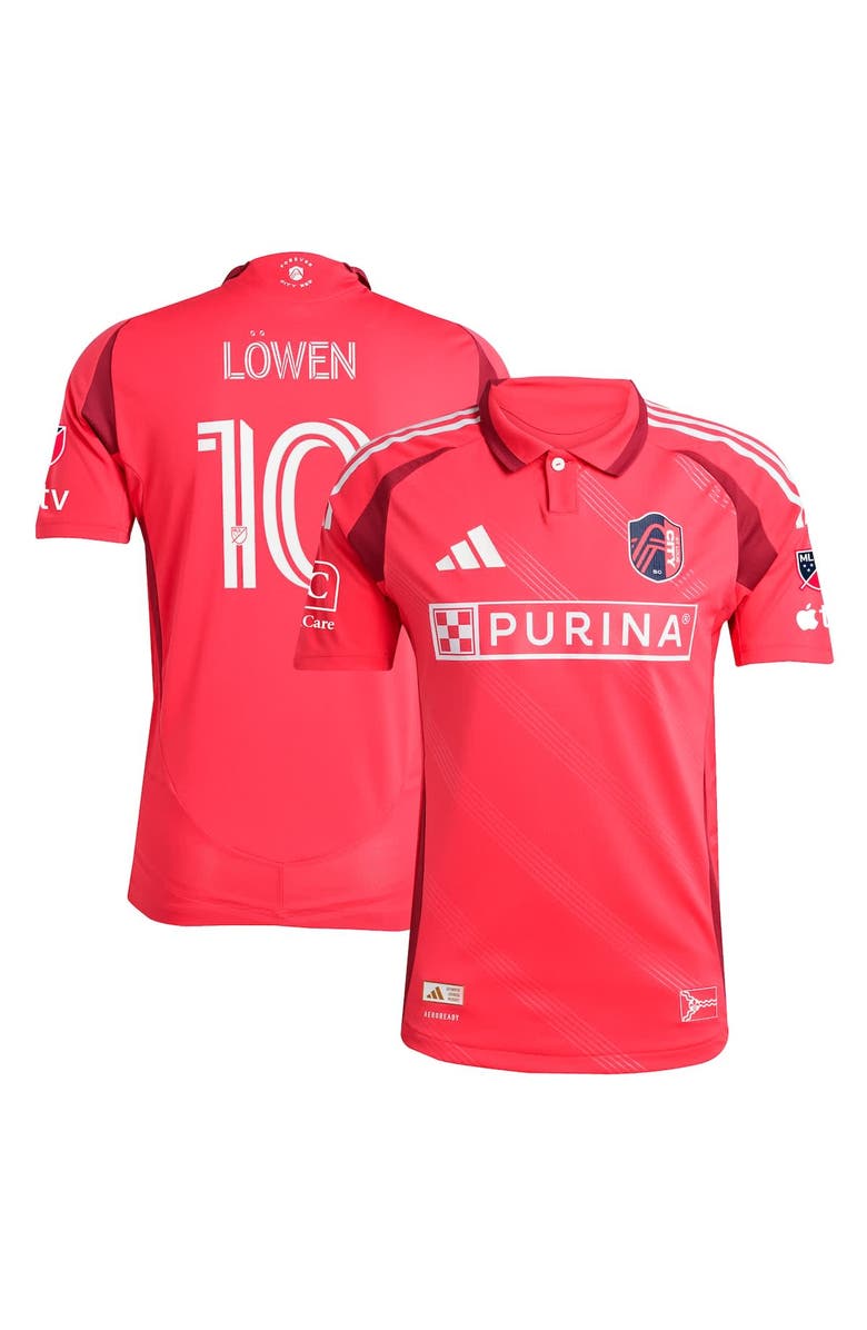 adidas Men's adidas Eduard Löwen Red St. Louis City SC 2025 Forever CITY Red Authentic Player Jersey, Main, color, 