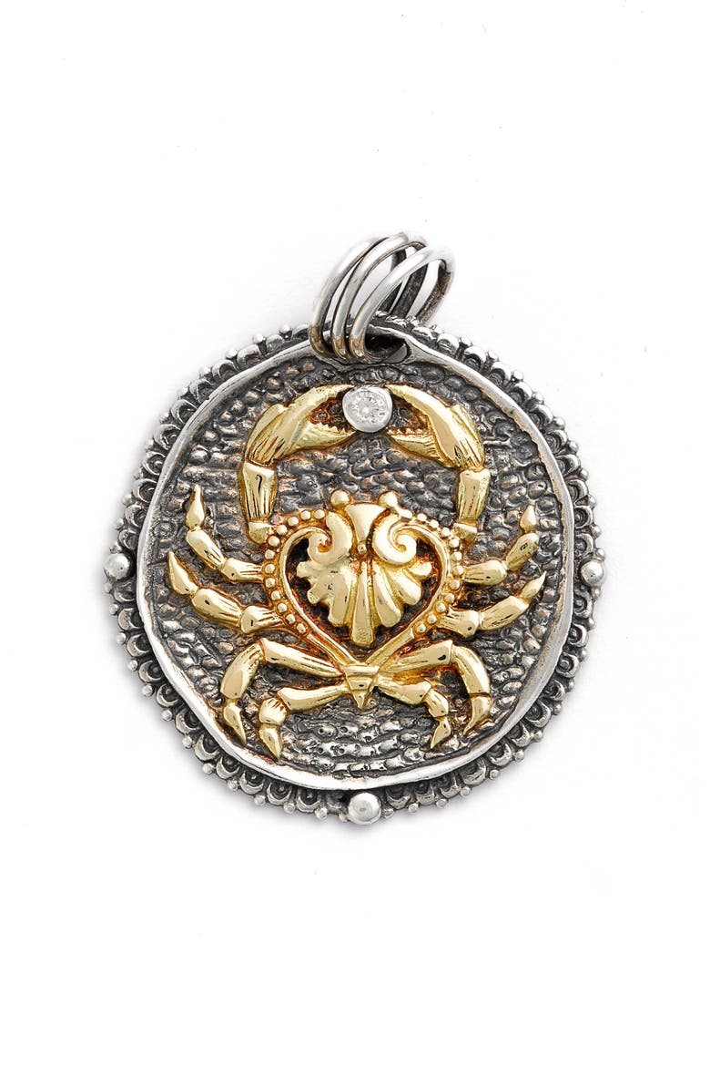 Zodiac Pendant, Alternate, color, CANCER/ SILVER/ GOLD
