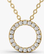 SEREIA OFFICIAL 14K Gold 0.25 ct Necklace Circle Diamond