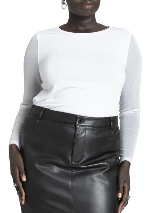 Sheer Sleeve Tee (Plus Available)