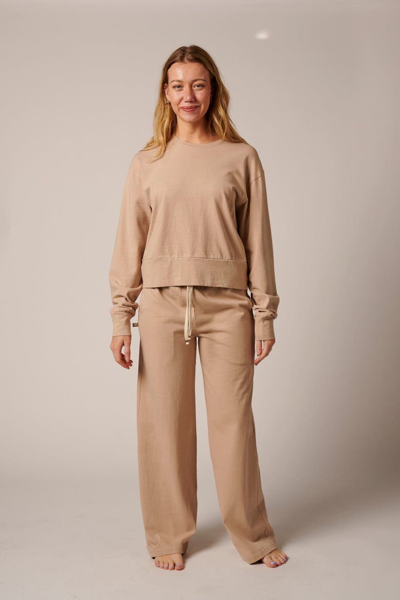 Womens Cotton Lounge Pant, Alternate, color, Bronzite