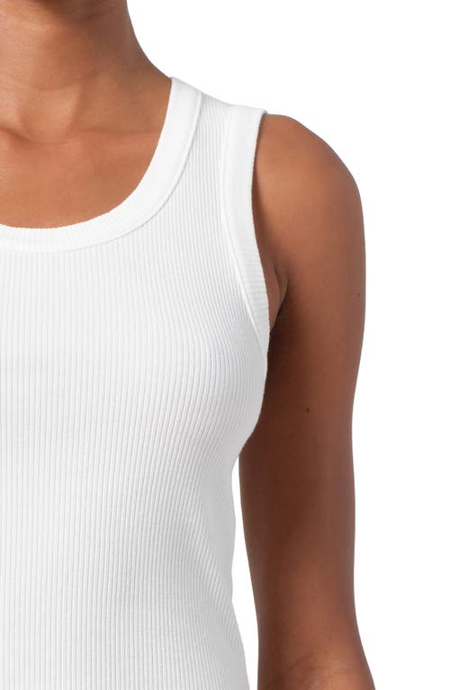 Agolde Poppy Cotton-blend Cropped Tank Top In White