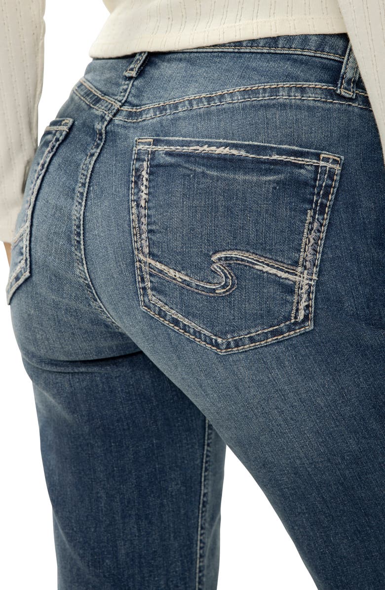 Silver Jeans Co. Avery Curvy Distressed Crop Straight Leg Jeans, Alternate, color, 