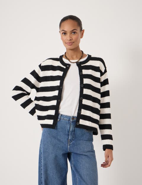 Tess Textured Cotton Blend Cardigan