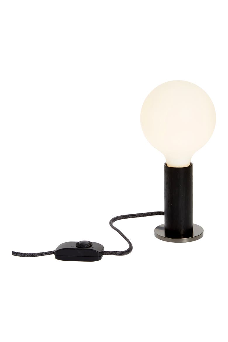 x Tala Knuckle Table Lamp & Porcelain III Light Bulb, Main, color, BLACK