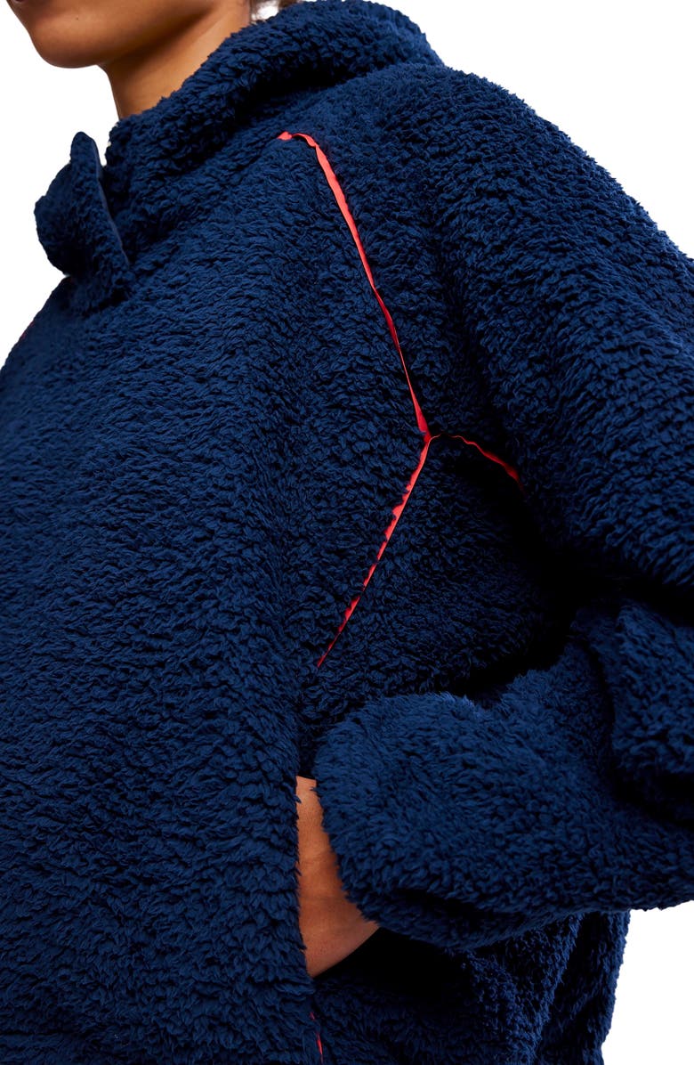 Free People FP Movement Free Flow Fleece Hoodie, Alternate, color, Midnight Navy