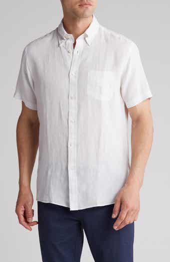 Brooks Brothers Regular Fit Short Sleeve Linen Button-Down Shirt