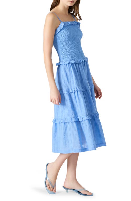 Steve Madden Nash Tiered Cotton Sundress In Blue
