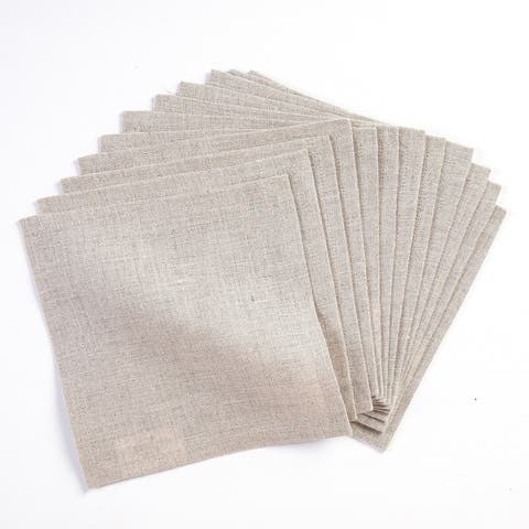 Linen Cocktail Napkins Set of 12, 6 x 6 Inch for Dining Table, Holiday and Everyday Table Decor - Fete