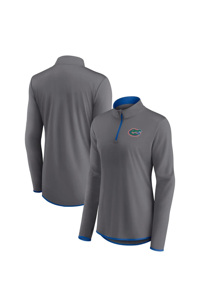 FANATICS Women's Fanatics Gray Florida Gators Corner Quarter-Zip Top, Main, color,