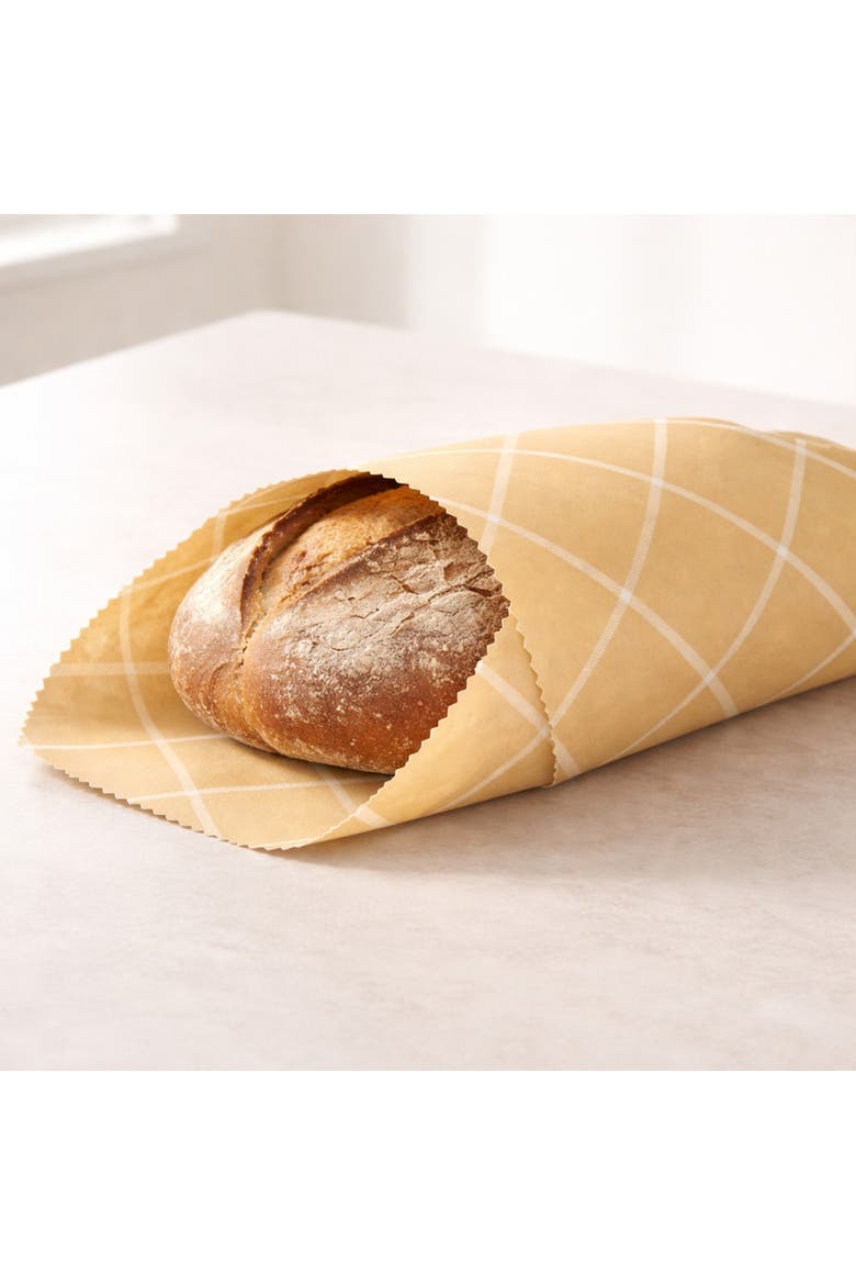 Beeswax Bread Wraps, Set of 2, Reusable Organic Cotton, 17"x23", Alternate, color, Beige