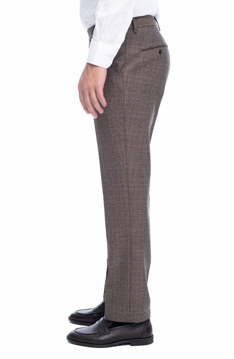 VELLAPAIS Tirfon Plaid Straight Leg Pants, Alternate, color, Brown