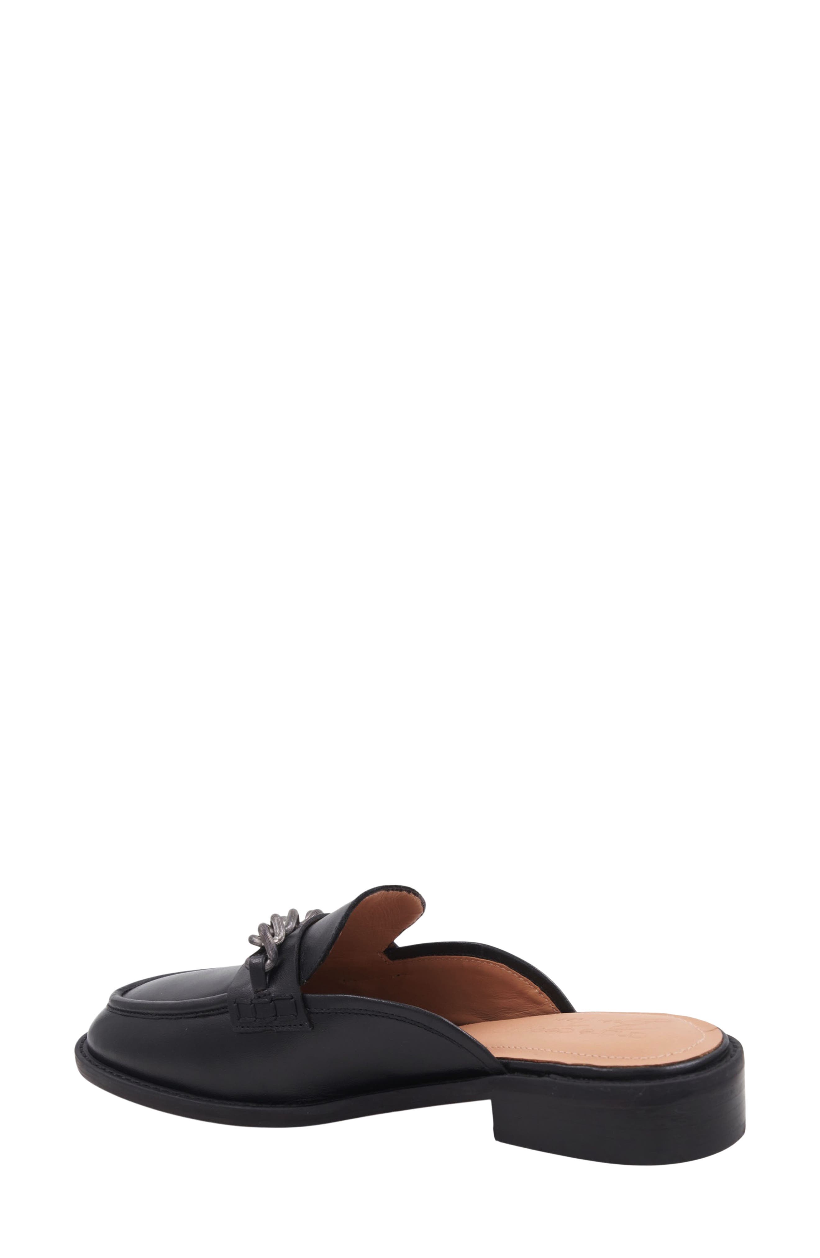 x Bre Tiesi Ruby Loafer Mule, Alternate, color, BLACK LEATHER