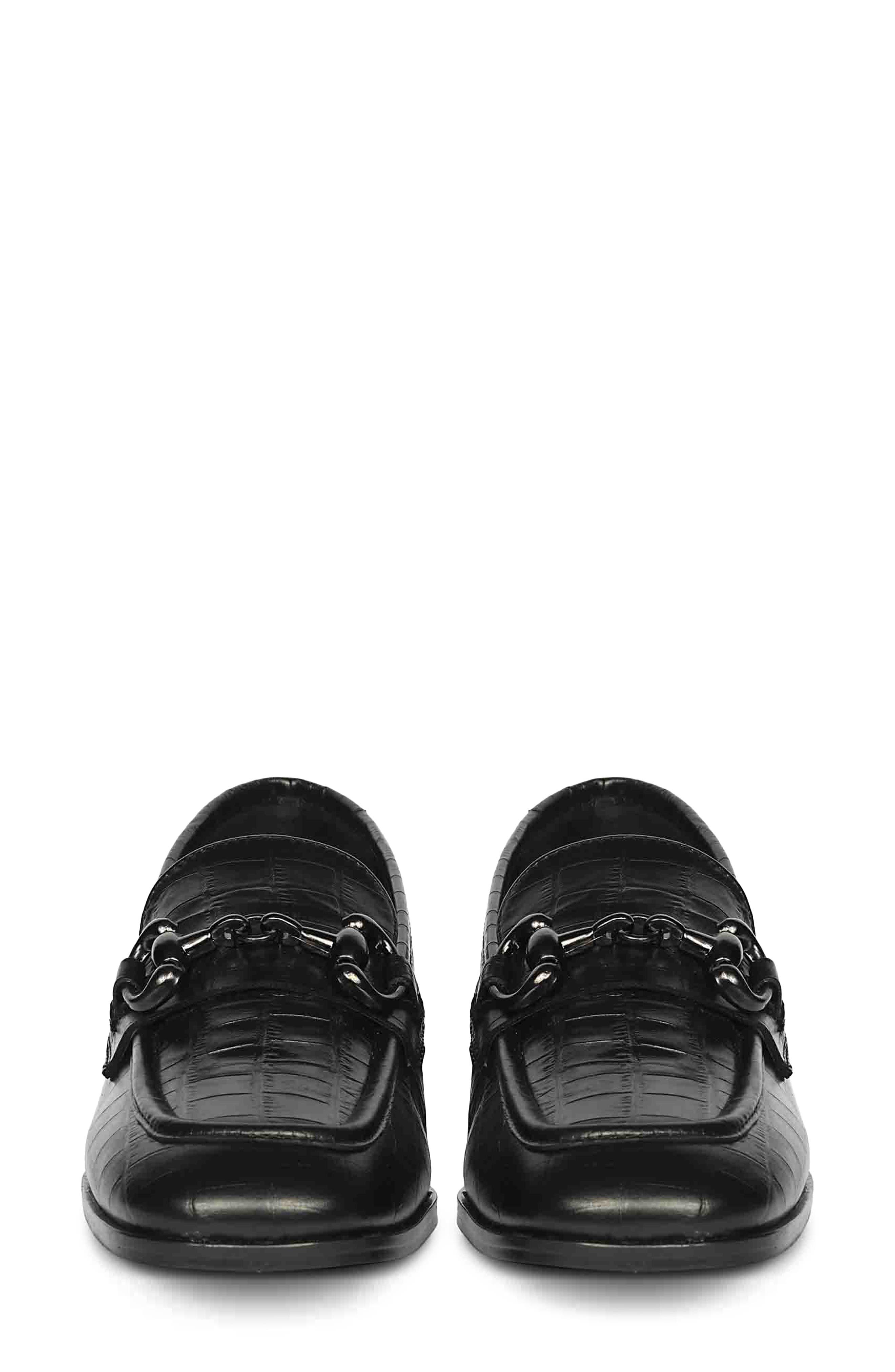 SAINT G Jacqueline Croc Embossed Loafer, Alternate, color, Black
