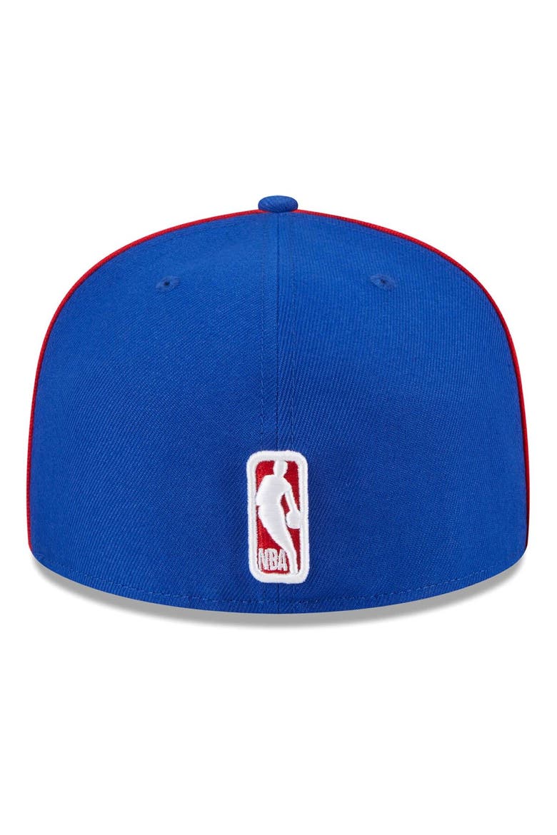 Men's New Era Royal Philadelphia 76ers Piped & Flocked 59Fifty Fitted Hat, Alternate, color, Royal