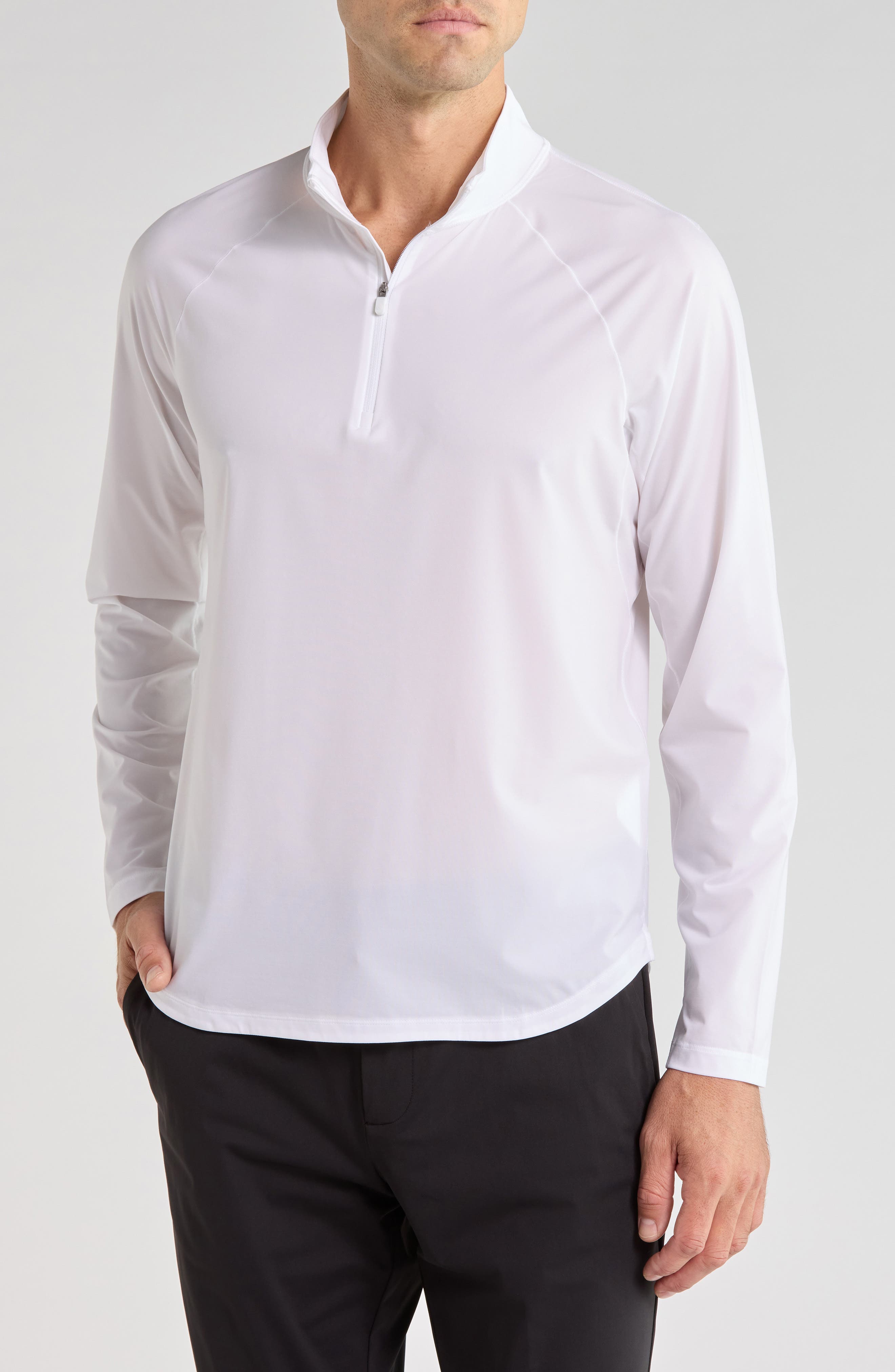 G/fore Italian Tech Quarter Zip Pullover In Snow