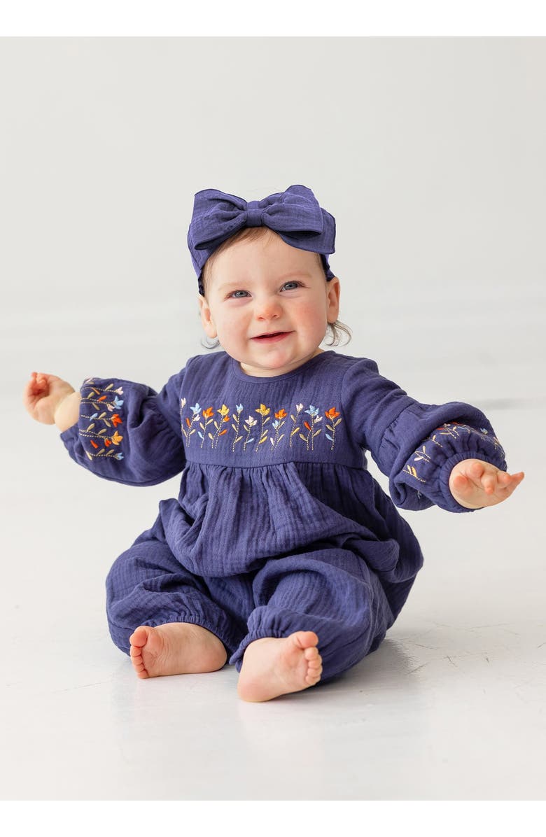 Mabel + Honey Clara Romper, Alternate, color, Blue