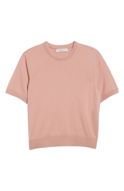 Johnstons Of Elgin Classic Cashmere Short Sleeve Sweater In Pink