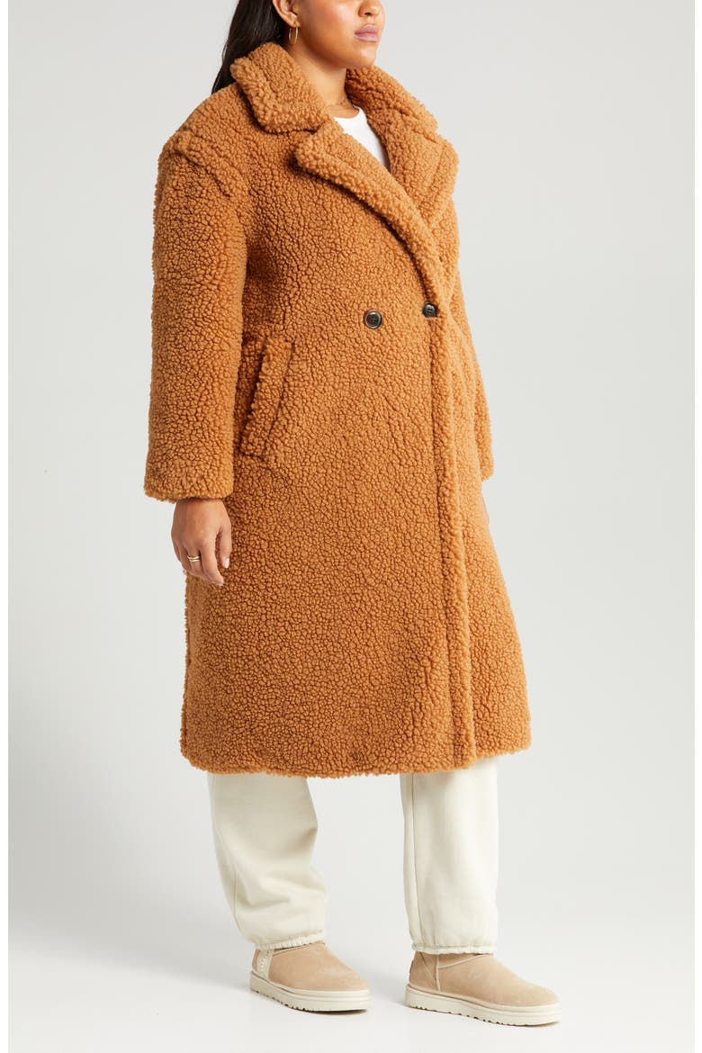 Gertrude Double Breasted Teddy Coat, Alternate, color, CHE