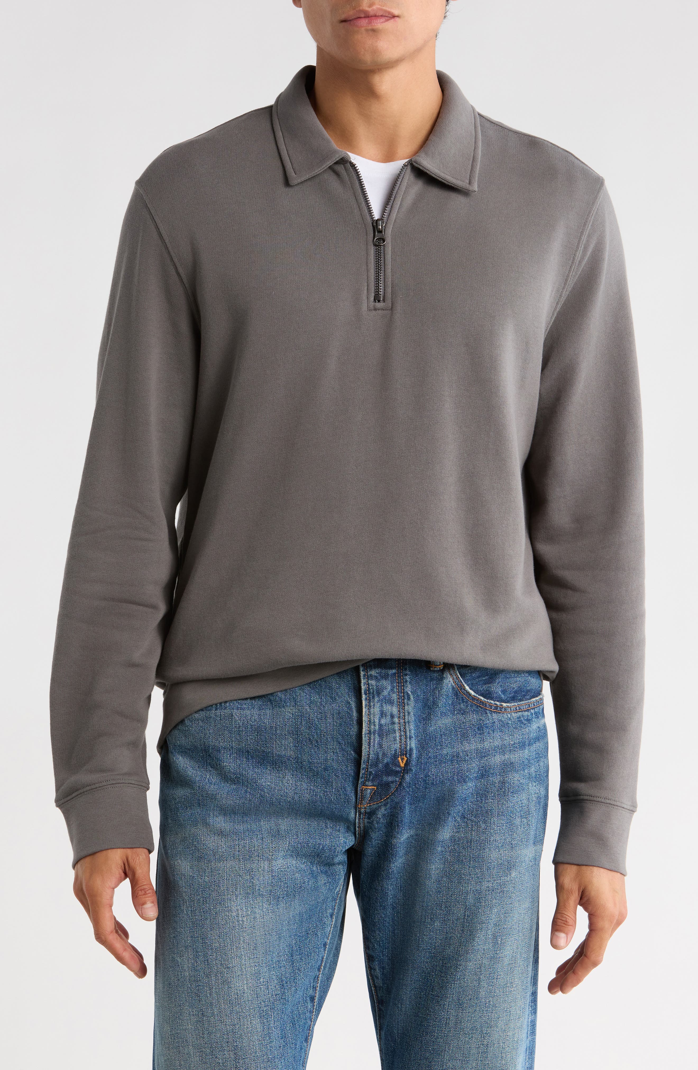 Vince French Terry Quarter Zip Pullover