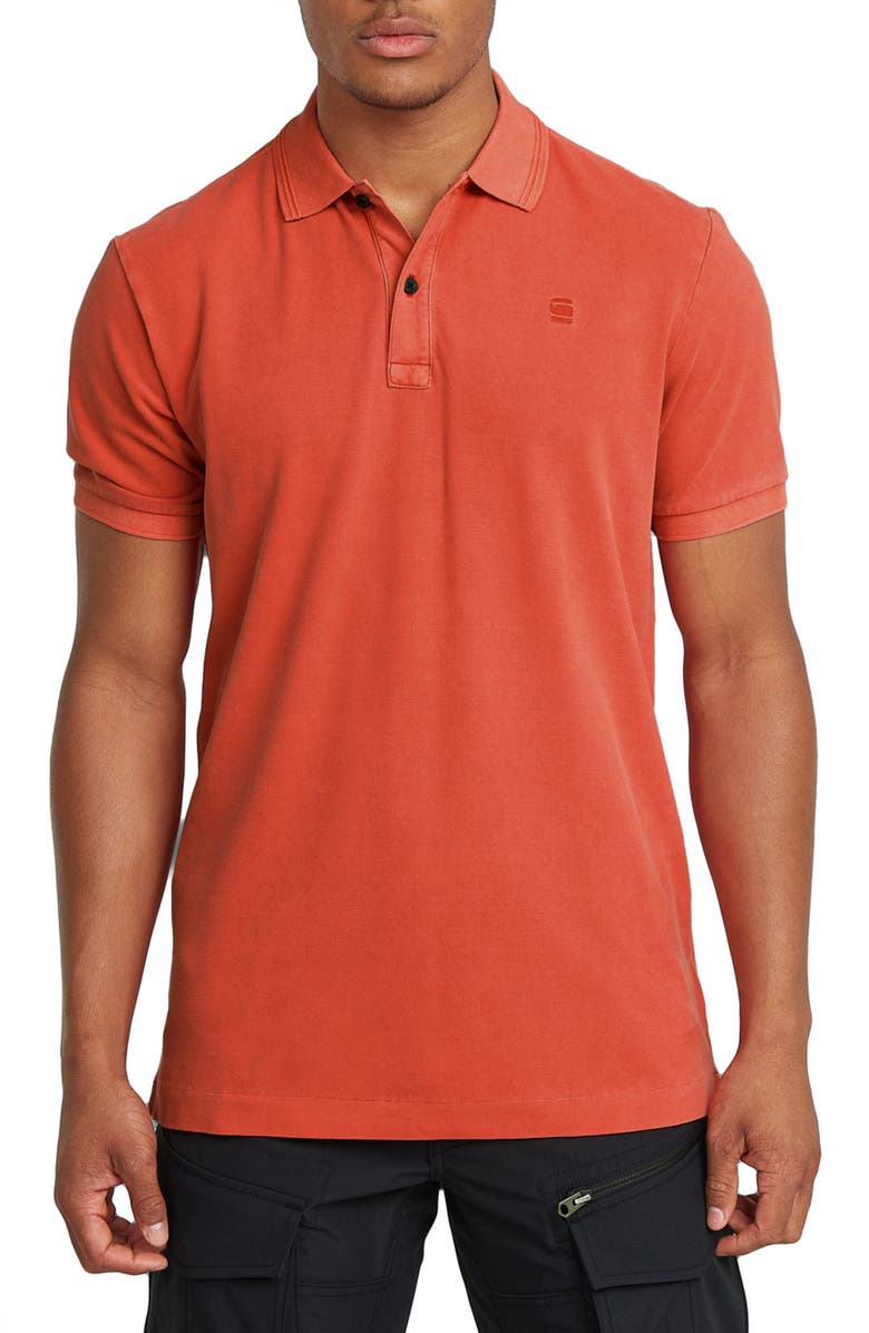 G-STAR Dunda Slim Fit Overdye Piqué Polo, Main, color, 