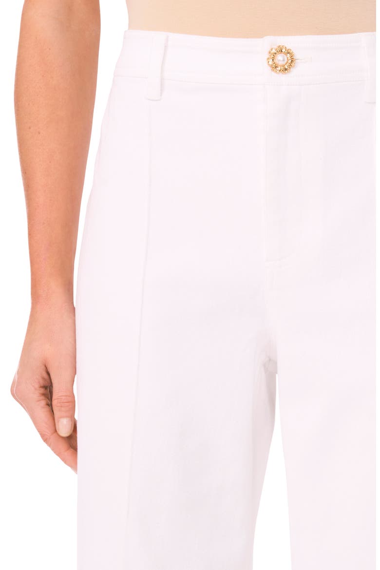 Flower Pintuck Wide Leg Jeans, Alternate, color, ULTRA WHITE