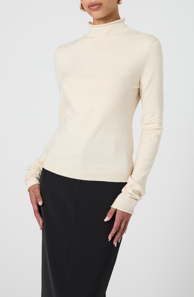 French Connection Mock Neck Sweater, Alternate, color, 12-Oatmeal Mel