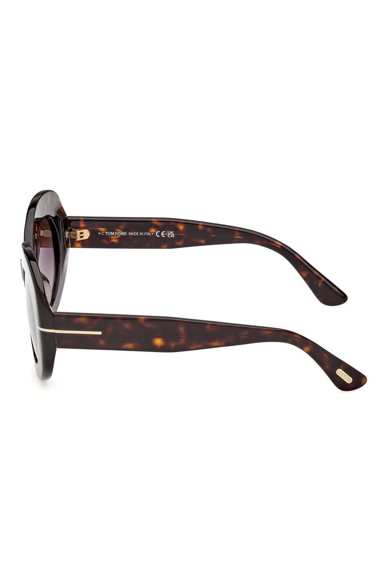 Claudette 51mm Round Sunglasses, Alternate, color, SHINY CLASSIC DARK HAVANA /T/ LOGO / GRADIENT SMOKE LENS