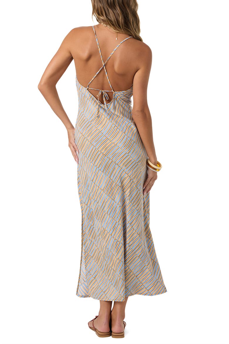 Holly Stripe Maxi Dress, Alternate, color, DARK KHAKI