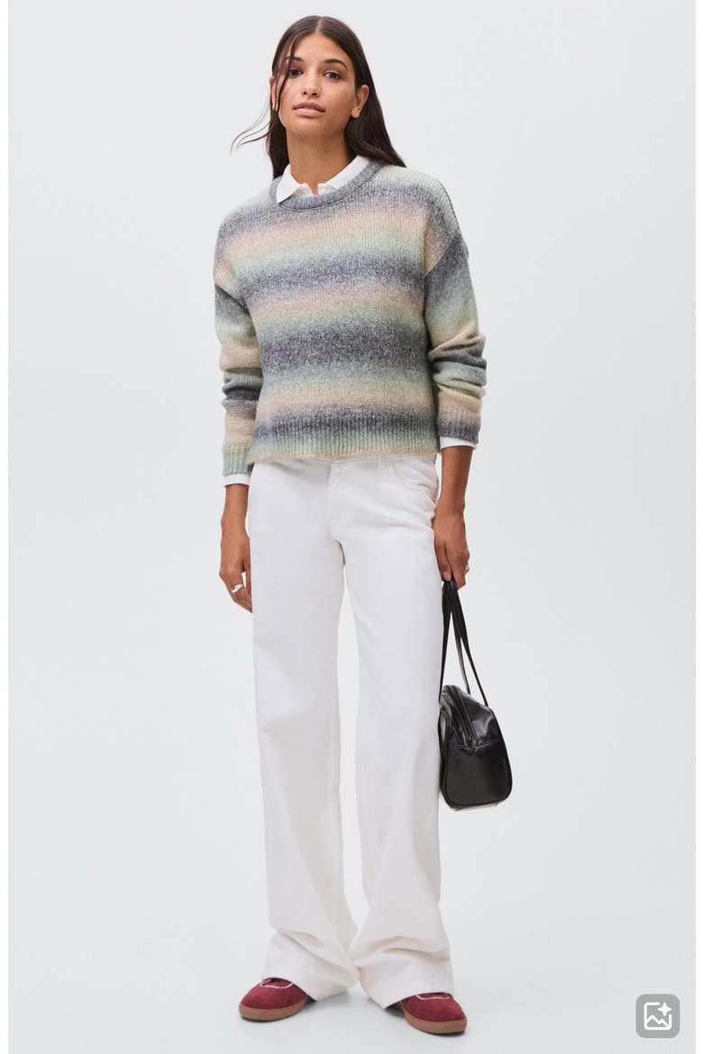 Ombré Stripe Sweater, Alternate, color, GREEN