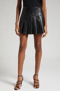 Alice + Olivia Carter Pleated Faux Leather Miniskirt