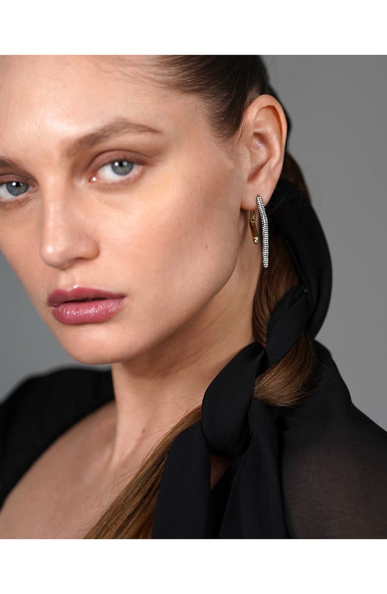 DEMARSON Mini Yana Pavé Crystal Asymmetric Drop Earrings, Alternate, color, 