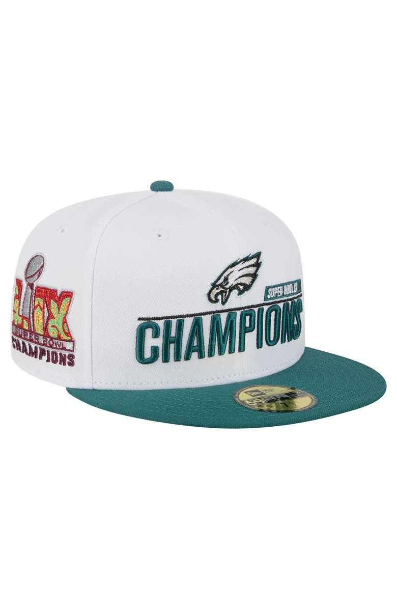 New Era Men's New Era White/Midnight Green Philadelphia Eagles Super Bowl LIX Champions 59FIFTY Fitted Hat, Alternate, color, White