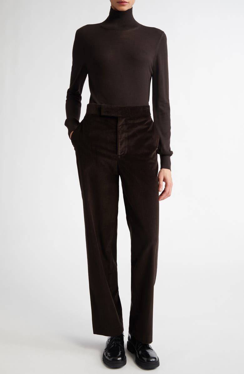 PARTOW Susan Turtleneck Virgin Wool Sweater, Alternate, color, Espresso