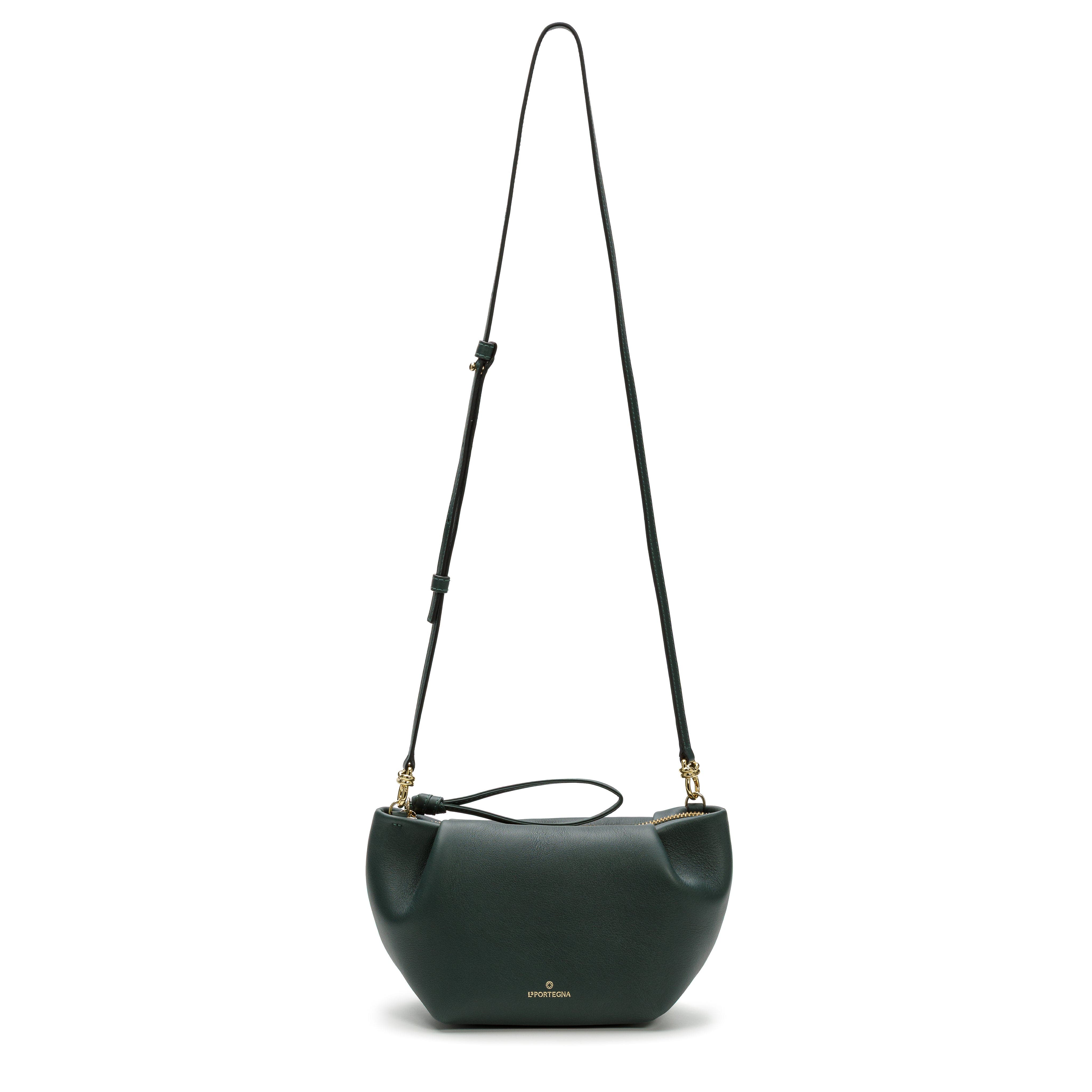 Martita Small Leather Clutch Bag With Shoulder Strap, Alternate, color, Forest