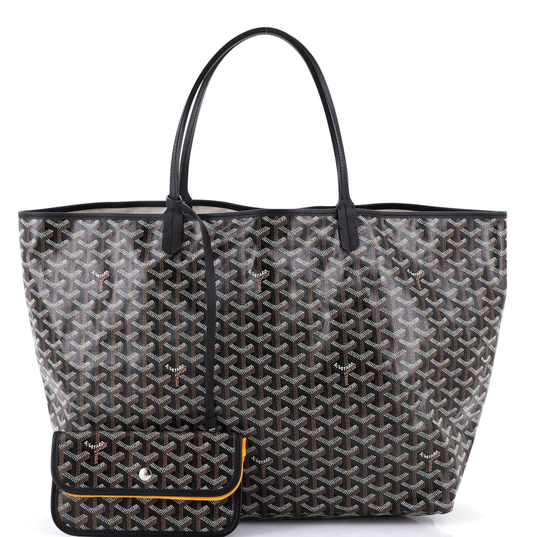 Pre-Owned Goyard Anjou Reversible Tote Coated Canvas GM, Alternate, color, Black
