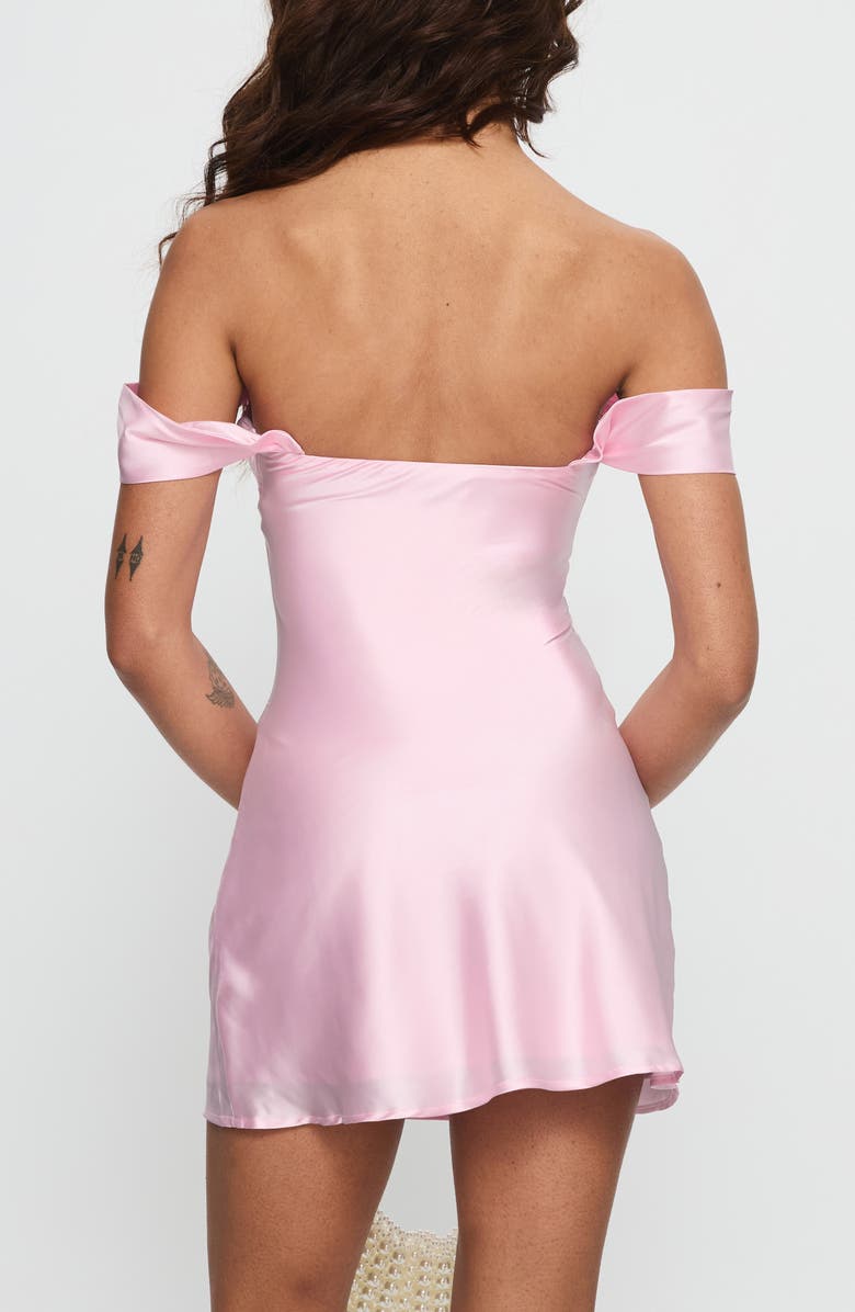 Princess Polly Zabbara Off the Shoulder Satin Cocktail Minidress, Alternate, color, 