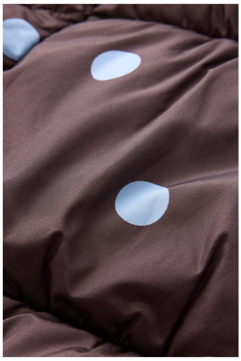 Kids' Polka Dot Puffer Coat, Alternate, color, BROWN